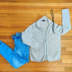 90s Double Zip Ribbed Cardigan